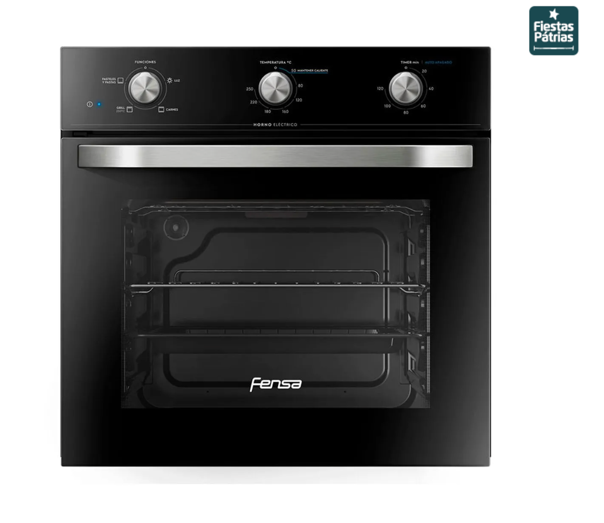 Horno Empotrable Eléctrico Fensa 59L Timer y Función Mantener Caliente FHE 1130M Negro