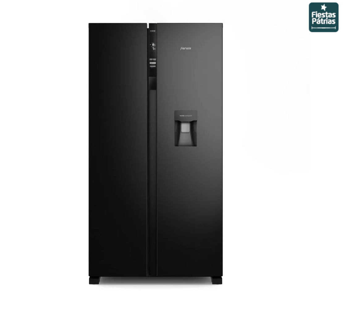 Refrigerador Fensa 529L No Frost Side By Side Inverter Dispensador de Agua SFX530B Negro
