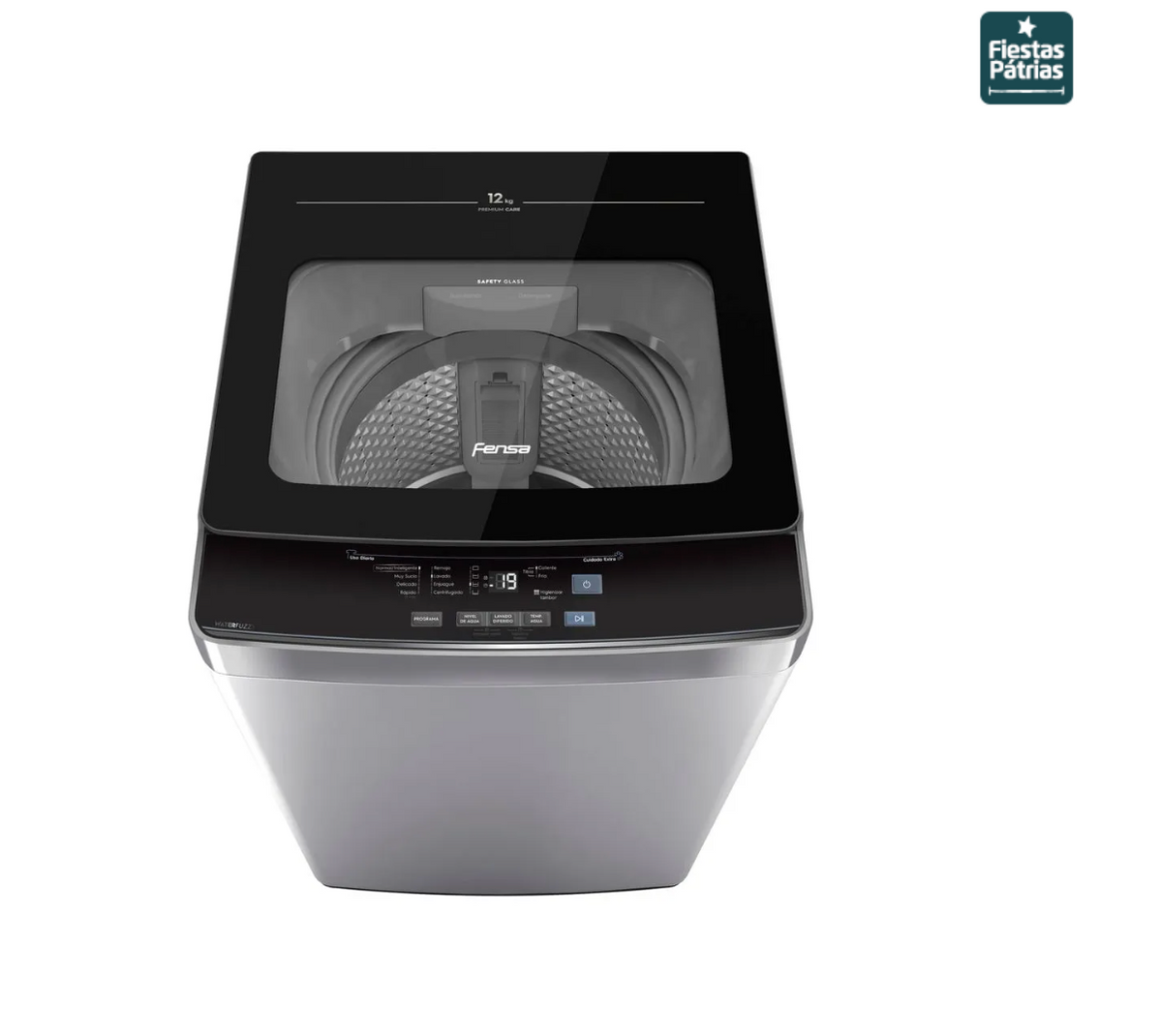 Lavadora Automática Fensa 12Kg Carga Superior Control Tiempo Premium Care 12SZ Gris