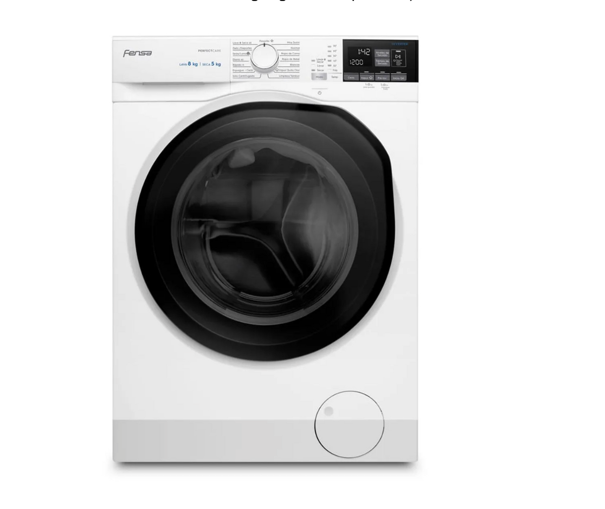 Lavadora Secadora Fensa 8Kg Carga Frontal Vapour Care y AutoSense 8WD Blanca