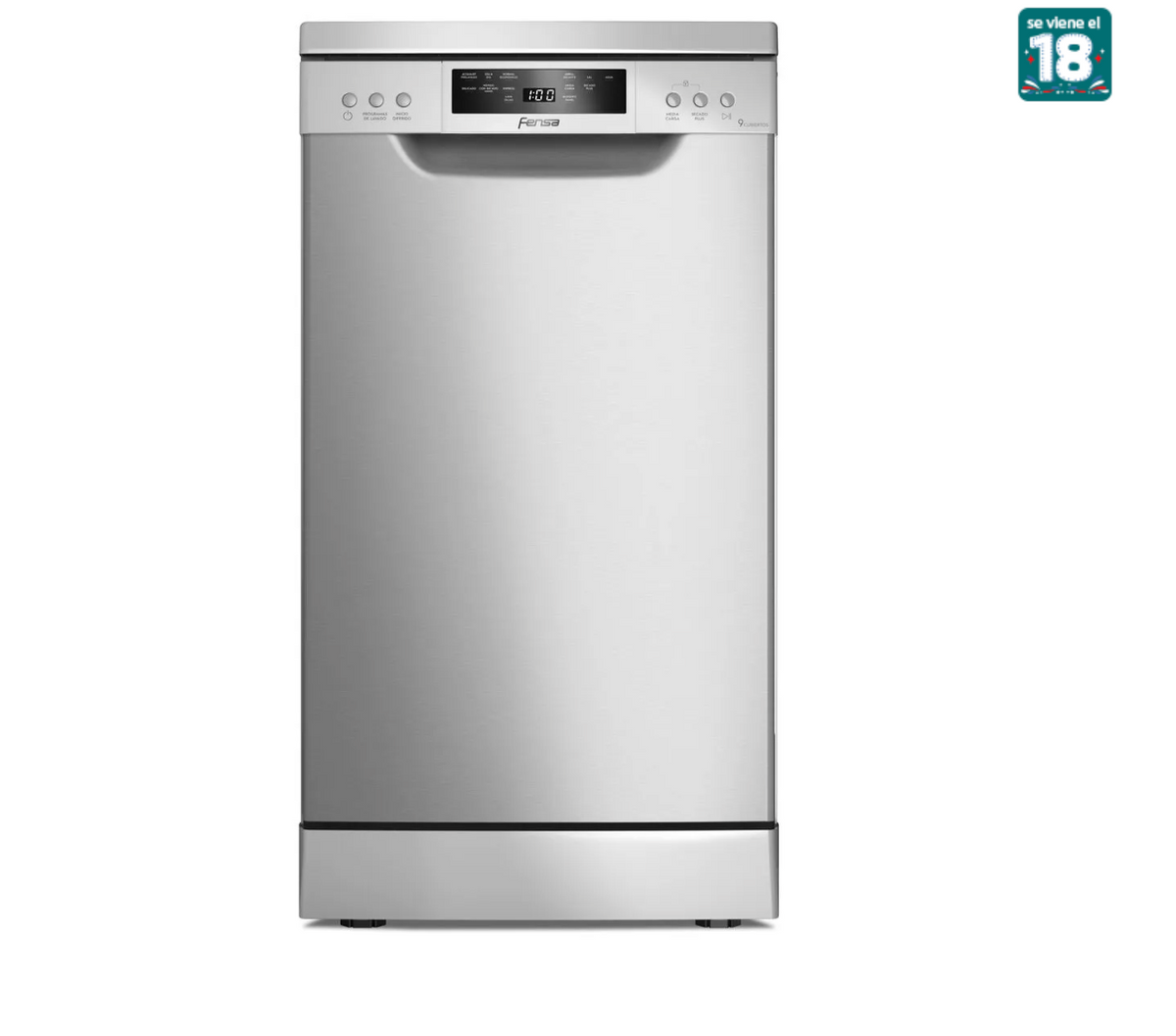 Lavavajillas 9 Cubiertos Fensa Experience Programa Económico y Panel Digital 9SZ Inox